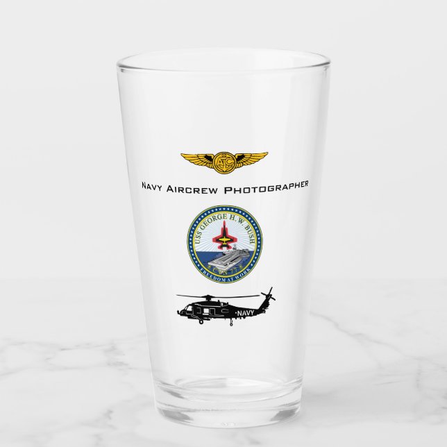 Verre Photographe d'équipage de la marine USS G.H. Bush  (Devant)