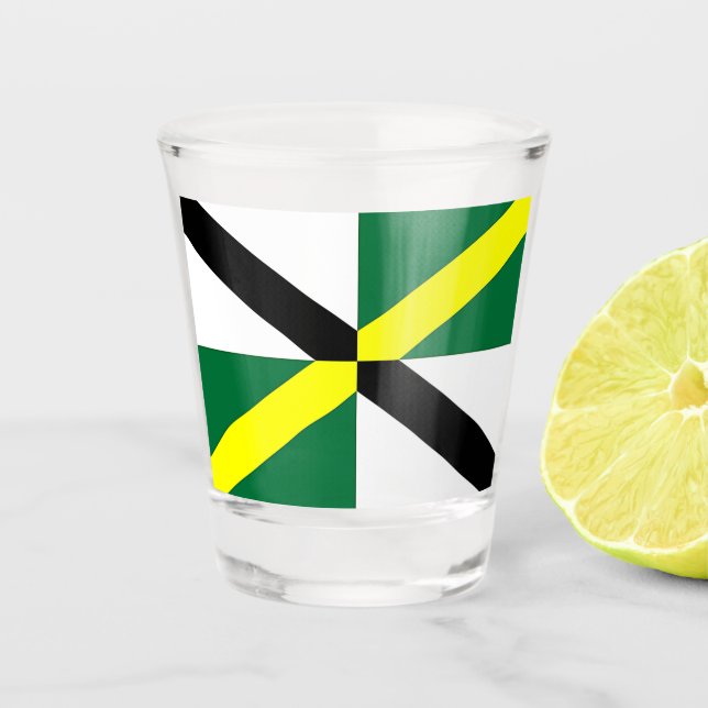 Verre photographié patriotique avec le drapeau de  (Devant)