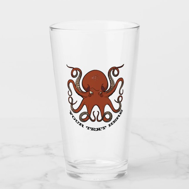 Verre Pieuvre Rouge Fierce Avec Dessin Tentacles De Curl (Devant)