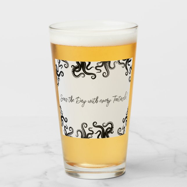 Verre Pieuvre saisissant la journée  (Devant (rempli))