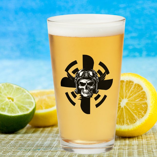 Verre Pilote de crâne et hélice, Aviation Cool (Créateur téléchargé)