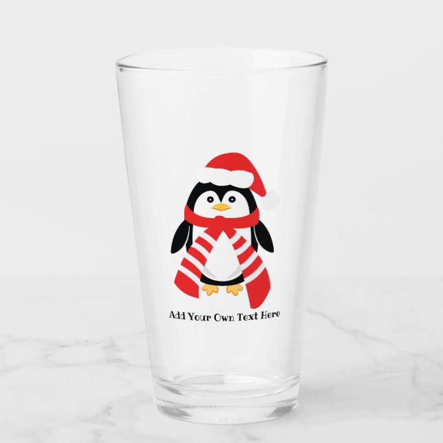 Verre Pingouin mignon de Noël (Devant)