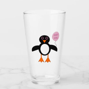 Verre Pingouin mignon rose bébé fille