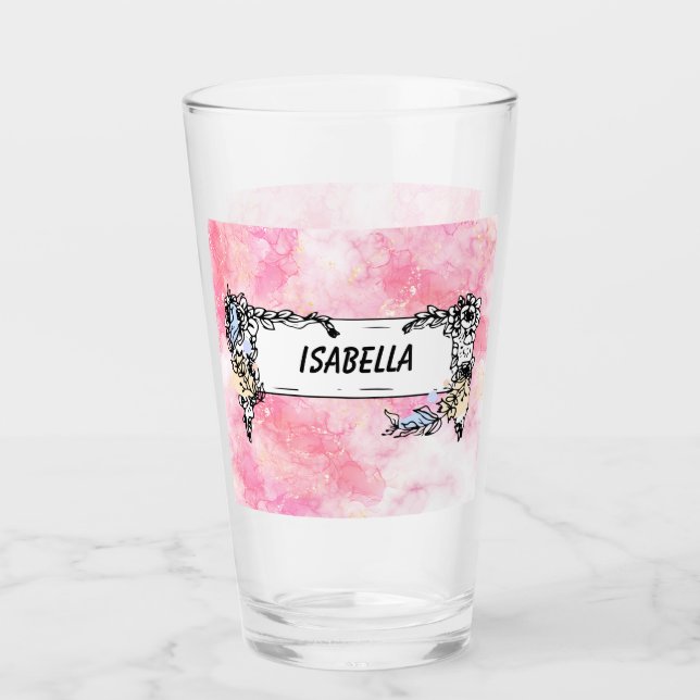 Verre Pink Boho minimalist Ephemera ornament (Devant)