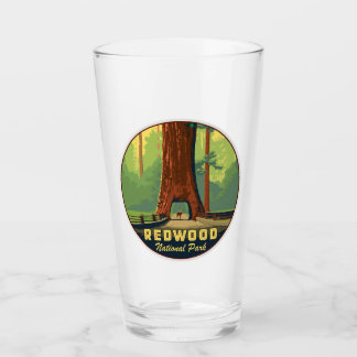 Verre Pint Glass du parc national Redwood
