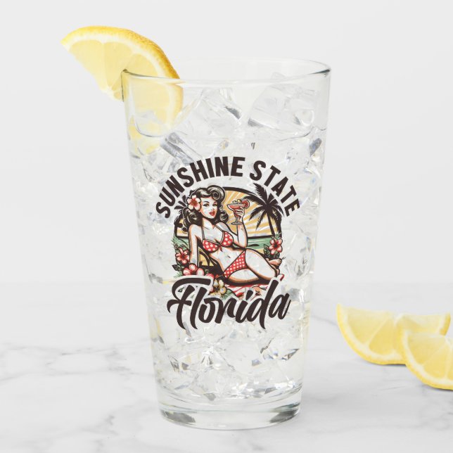 Verre Pinup vintage Floride (Devant glace)