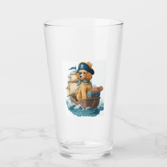 Verre Pirate Poodle � Funny Sea Dog (Devant)