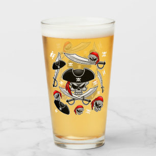 Verre Pirate Skull avec Sabres croisés