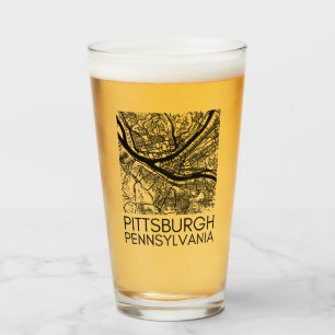Verre Pittsburgh Pennsylvania Steel City Carte Vintage 4