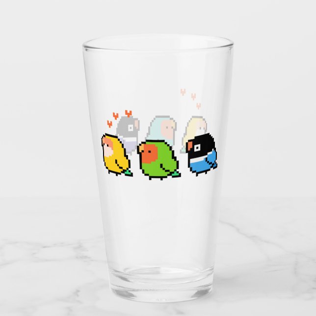 Verre Pixel Lovebirds (Devant)