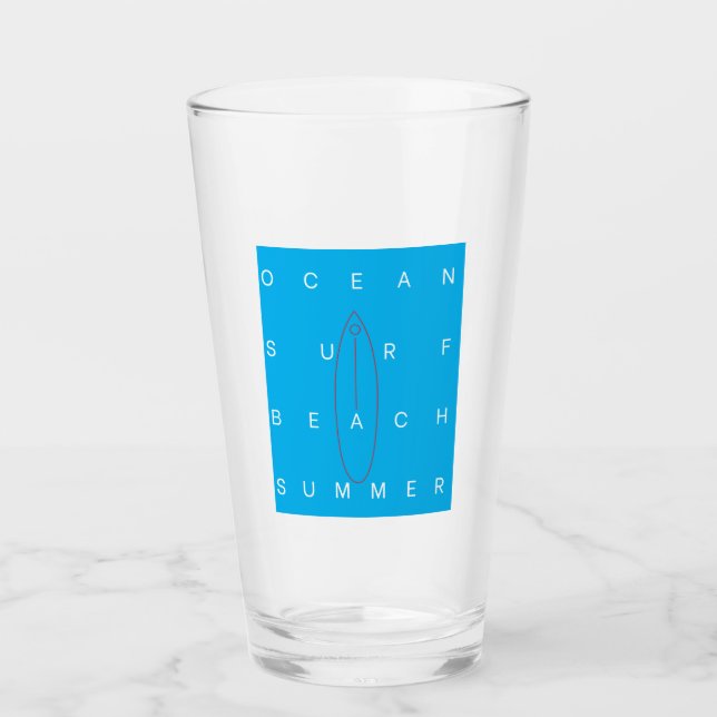 VERRE PLAGE DE SURF OCÉAN ÉTÉ (Devant)