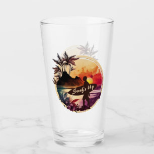 Verre Plage Sunset Surfer Rétro