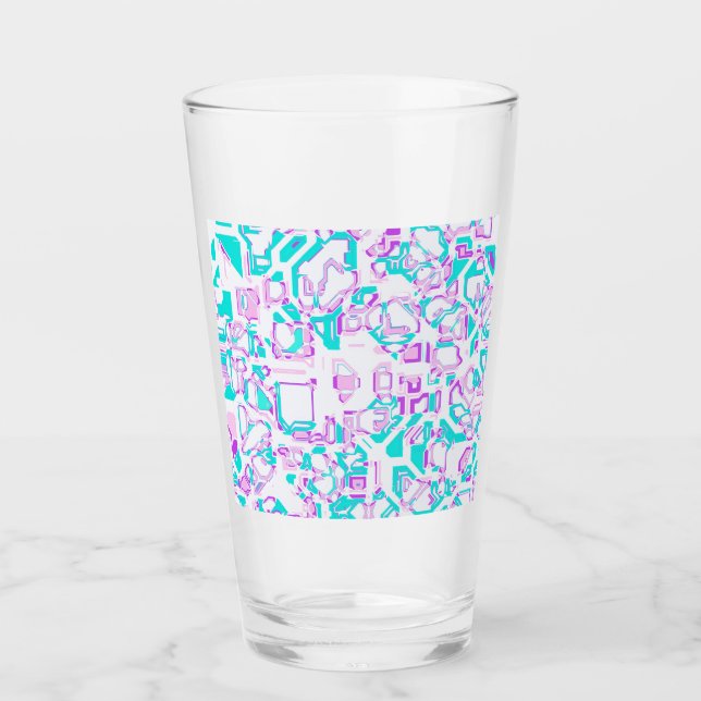 Verre plans d'imaginaire fou blanc et aqua (Devant)