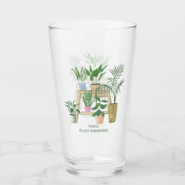 Verre Plantes - Pouce verte - Monogramme (Devant)