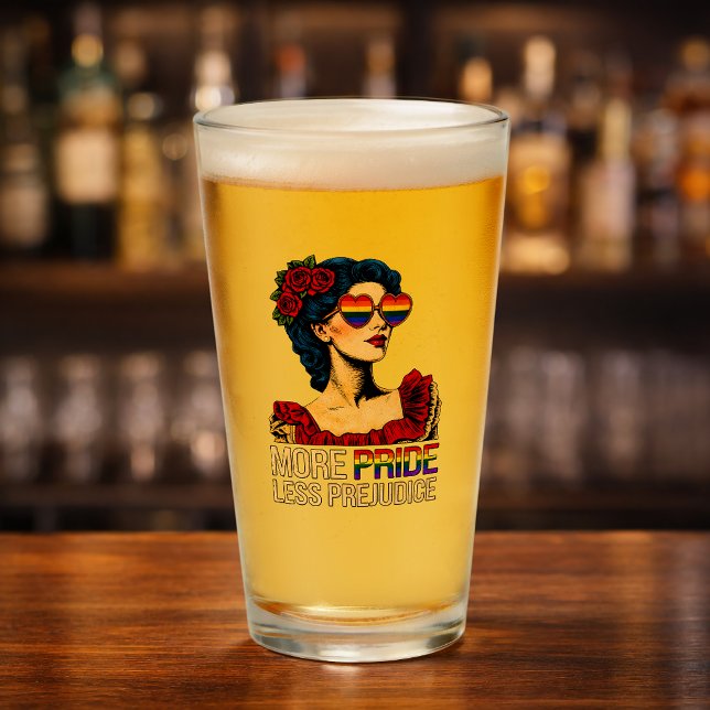 Verre Plus de fierté moins de préjugés Mois de la fierté (Créateur téléchargé)