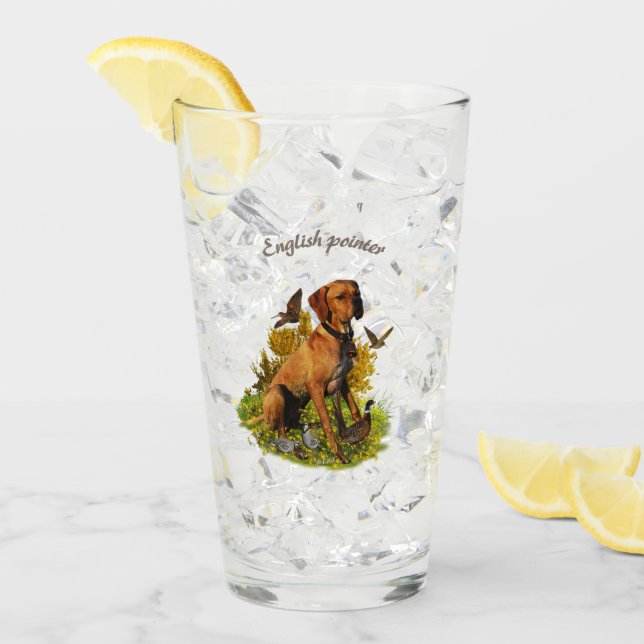 Verre Pointeur anglais, chasse aux oiseaux (Devant glace)