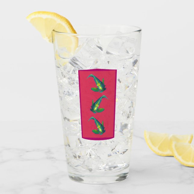Verre Poisson ange - Élégance sur fond teinté de magenta (Devant glace)