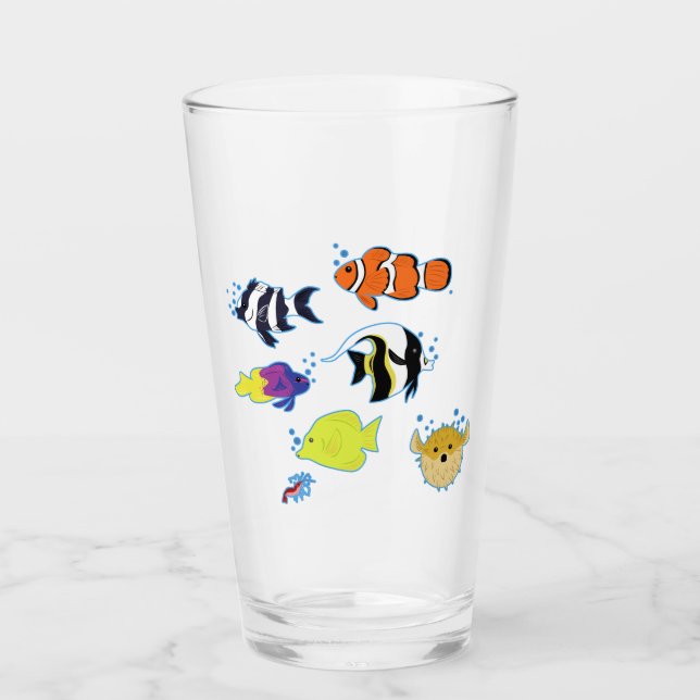 Verre Poisson clown et amis (Devant)