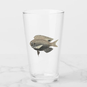 Verre Poisson d'argent et d'or