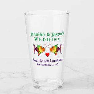 Verre Poisson de mariage bière pinte destination tropica