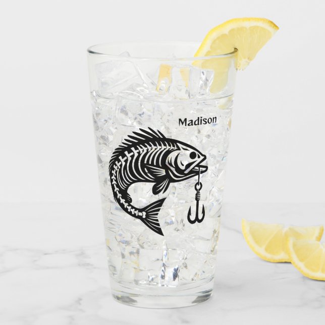 Verre Poisson de nom personnalisé (Dos glace)