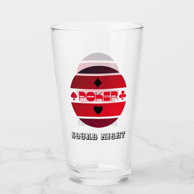 Verre Poker nuit rouge noir personnalisé (Devant)