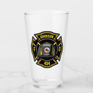 Verre Pompier AJOUTER NOM Équipe de secours du service d