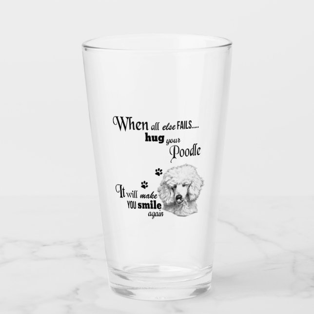 Verre Poodle art moderne joli slogan de race de chien (Devant)