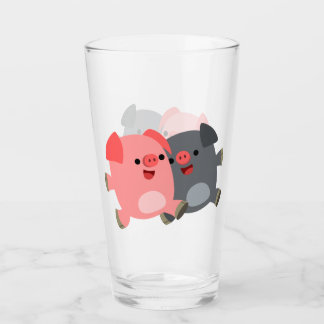 Verre Porcs de cartons noirs et blancs mignons