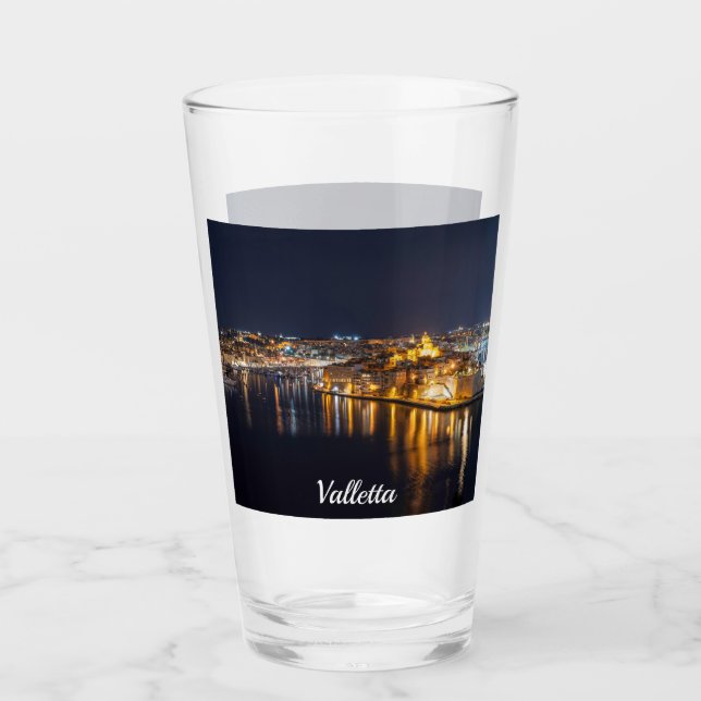 Verre Port de Malte illuminé la nuit (Devant)