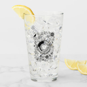 Verre Portail des Corbeaux et Fleurs Exotiques