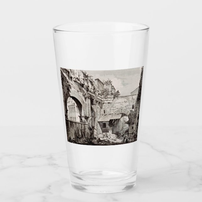 Verre Portique d'Octavie Rome Art en Noir et Blanc (Devant)