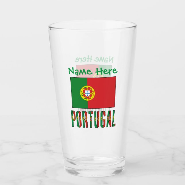 Verre Portugal Portugal Drapeau Vert Personnalisation (Devant)