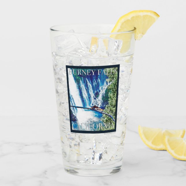Verre Poster de Burney Falls, CA (Dos glace)