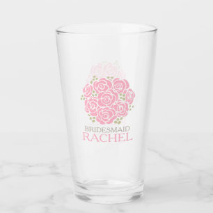 Verre Posy merci bridesmaid mariage rose