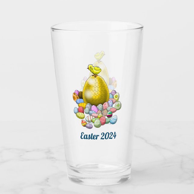 Verre Poule et œufs de Pâques (Devant)