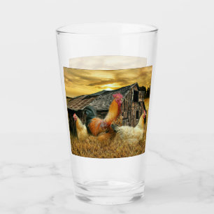 Verre Poules à coq vintage Grotte à coop rustique