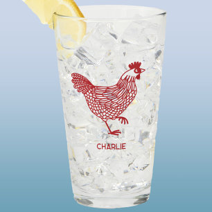 Verre Poulets Hen Personnalisé