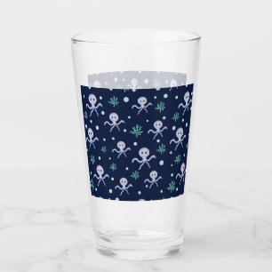 Verre Poulpe sous le motif enfants de la mer