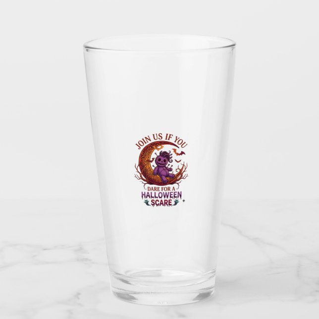 Verre Poupée vaudou violette croissant Dare Halloween Sc (Devant)