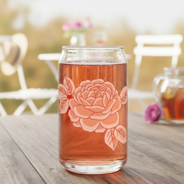 Verre pour Canette à Rose Rouge Dessinée à la Main (Créateur téléchargé)