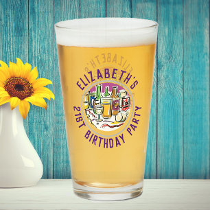 Verre pour la célébration d'anniversaire de 21 ans