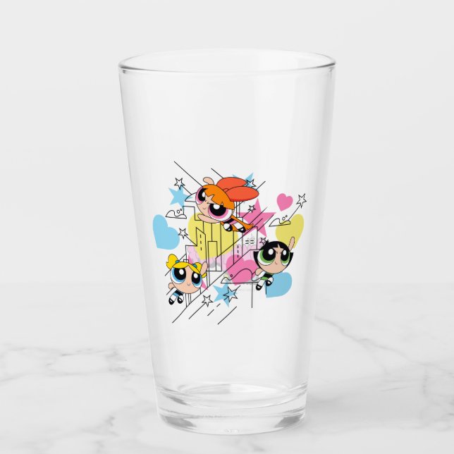 Verre Powerpuff Girls Townsville Pattern (Devant)
