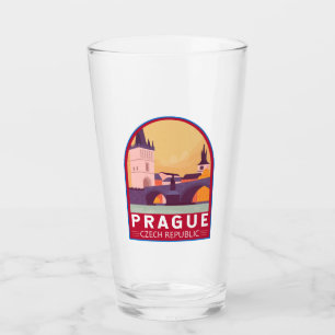 Verre Prague République tchèque Travel Art Vintage