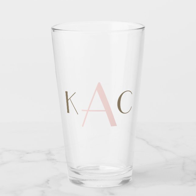 Verre Premier et dernier prénoms simples Mariage des ini (Devant)