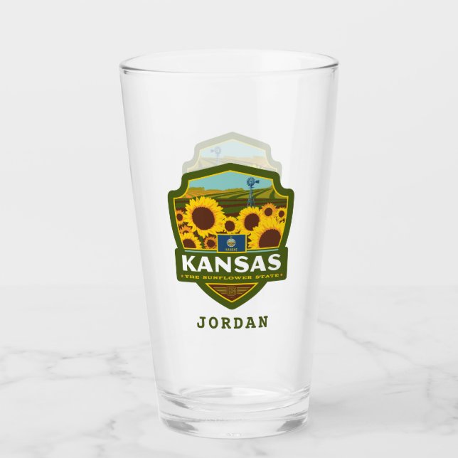 Verre Pride d'état | Kansas (Devant)