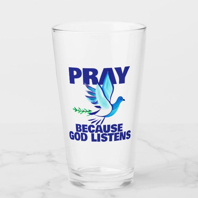 Verre PRIE parce que Dieu écoute (Devant)