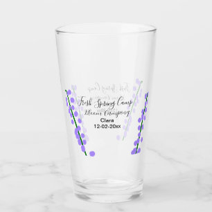 Verre Printemps frais camping fleurs de lavande nom date