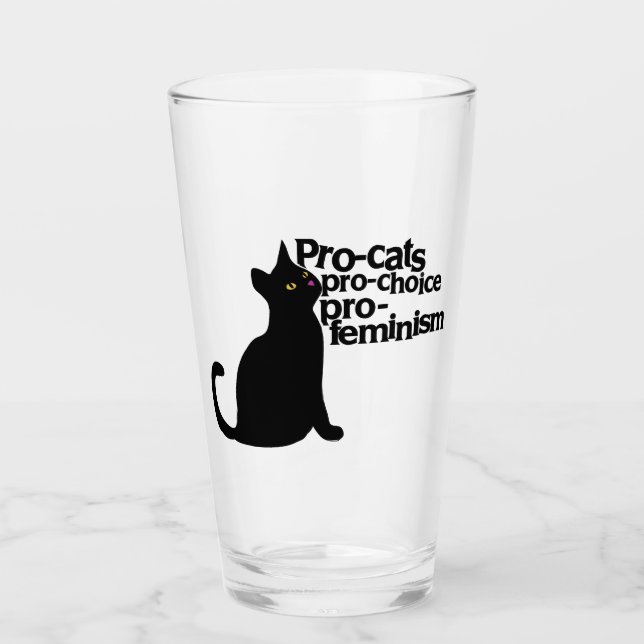 Verre pro-chats pro-choix pro-féminisme (Devant)