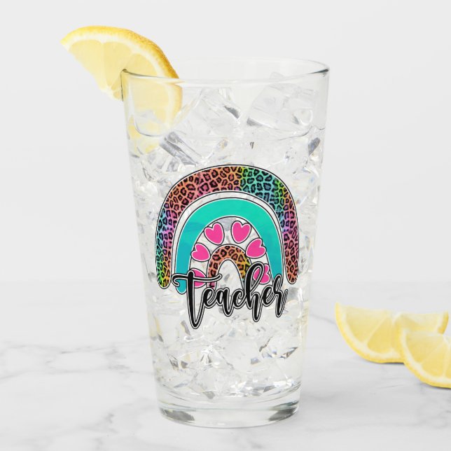 Verre Professeur Rainbow - Empreinte de léopard coloré (Devant glace)